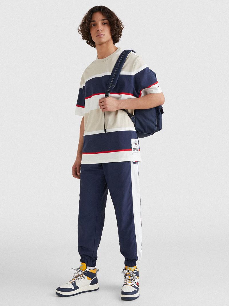 Férfi Tommy Hilfiger Bold stripe Póló Barna Színes | HU 792QMA